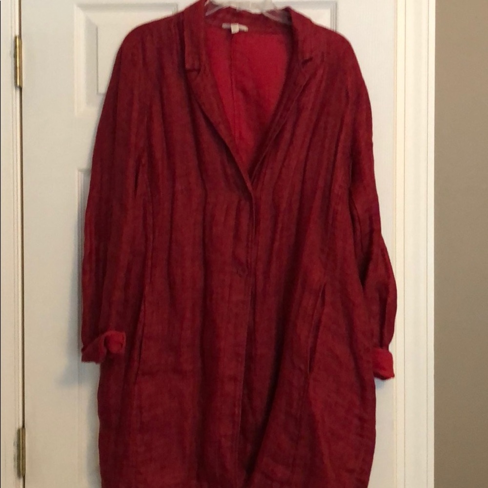 100 organic linen Eileen Fisher jacket